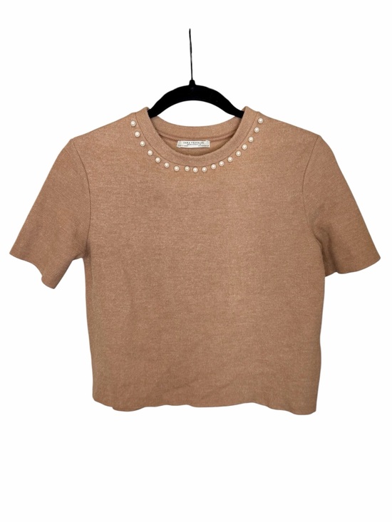 Zara Tops - Zara Trafaluc Pearl Embellished Crop Top - Size Medium